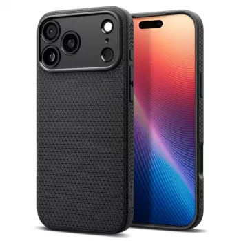 Husă Spigen Liquid Air pentru iPhone 17 Pro, neagră mat