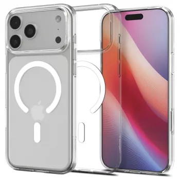 Husă Spigen Liquid Crystal Mag MagSafe iPhone 17 Pro Max transparentă/albă