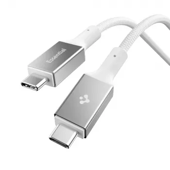 Cablu SPIGEN EB10015CC Essential USB-C la USB-C 100W 150cm alb