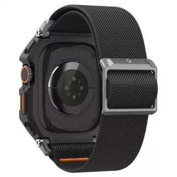 Husă Spigen Lite Fit Pro și sticlă securizată pentru Apple Watch Ultra 1 / 2 / 3 (49 mm), neagră mat