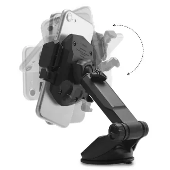 Suport auto Spigen TS35 Kuel Series - suport universal pentru smartphone cu ventuză, braț telescopic, rotație 360°, negru