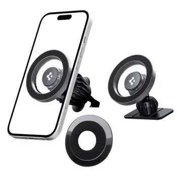 Suport auto magnetic MagSafe pentru bord și ventilație SPIGEN MFT13, negru