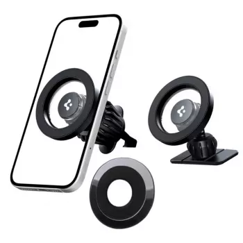Suport auto magnetic MagSafe pentru bord și ventilație SPIGEN MFT13, argintiu