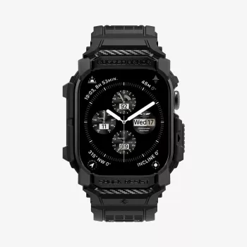 SPIGEN Rugged Armor Pro pentru Apple Watch 10/11 (42 mm), carcasă negru mat cu curea integrată