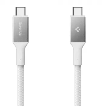 Cablu Spigen Essential USB-C la USB-C 100W 1m alb