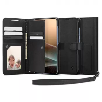 Husă SPIGEN Wallet S pentru Samsung Galaxy S25+ Plus neagră