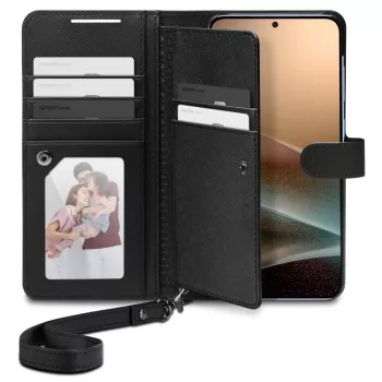 Husă SPIGEN Wallet S pentru Samsung Galaxy S25+ Plus neagră