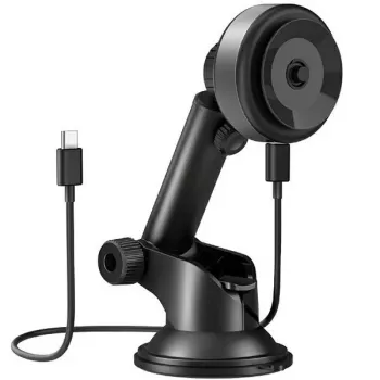 Suport auto universal cu inducție ENERGEA AirLock pentru bord/grilă de ventilație negru
