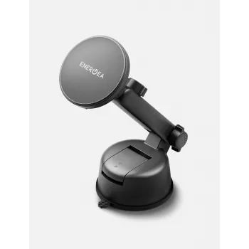 Suport auto ENERGEA MagdriveKit 15W – încărcător wireless magnetic pentru parbriz, bord, grilă de ventilație – negru