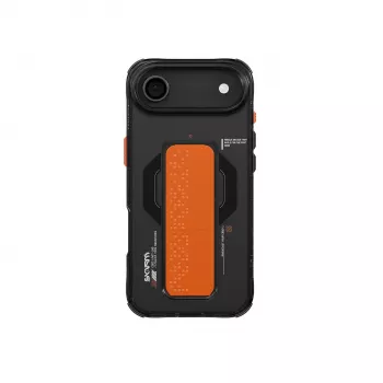 Husă SKINARMA Haxa cu inel magnetic Mag-Charge și suport de prindere pentru Apple iPhone Air, neagră (SK-2025IP6.6-HAXA-GRA)
