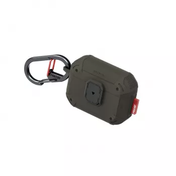Husă SKINARMA Mecha LE cu închidere cu clic și carabinieră pentru Apple AirPods Pro 3, Forest (SK-APP3MECLE-FOREST)