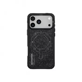 Husă SKINARMA Vektor cu inel magnetic Mag-Charge pentru Apple iPhone 17 Pro Max, Onyx Black (SK-IP17PM-VTOR-ONYX)
