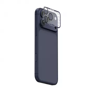 Protecție lentilă cameră mată integral Skinarma Magma pentru iPhone 17 Pro albastră