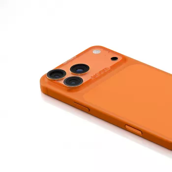 Protecție lentilă cameră mată integral Skinarma Magma pentru Apple iPhone 17 Pro - portocalie