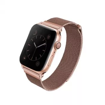 Curea UNIQ Dante din oțel inoxidabil pentru Apple Watch 38/40/41mm Series 1-9 SE, roz auriu