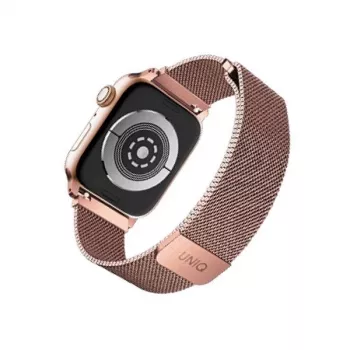 Curea UNIQ Dante din oțel inoxidabil pentru Apple Watch 38/40/41mm Series 1-9 SE, roz auriu