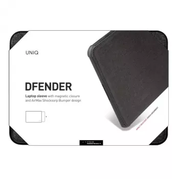 Husă pentru laptop Dfender UNIQ 16 inch Charcoal Black