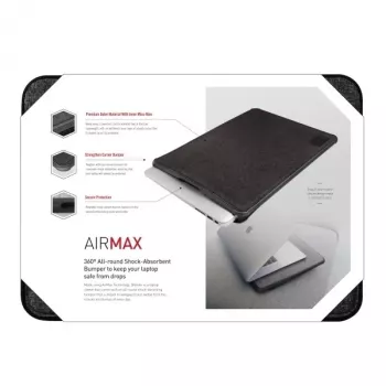 Husă pentru laptop Dfender UNIQ 16 inch Charcoal Black