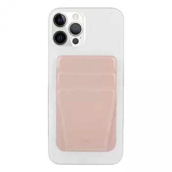 Suport magnetic pentru telefon cu suport de card UNIQ Lyft roz