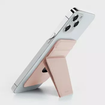 Suport magnetic pentru telefon cu suport de card UNIQ Lyft roz