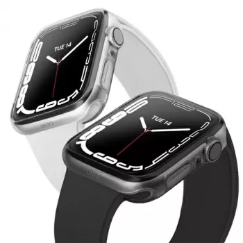Husă de protecție UNIQ Glase pentru Apple Watch Series 7/8/9 41mm, pachet dublu Clear & Smoke