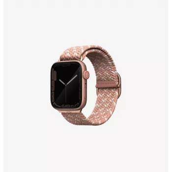 Curea de ceas UNIQ Aspen Braided Solo Loop pentru Apple Watch 38/40/41mm Series 1-9/SE/SE2/SE3 - Citrus Pink