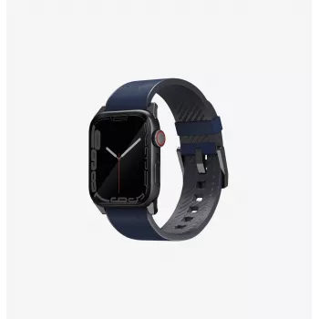 UNIQ Straden curea hibridă din piele pentru Apple Watch 42/44/45/49mm Albastru