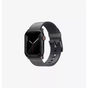 UNIQ Straden curea hibridă din piele pentru Apple Watch Series 1/2/3/4/5/6/7/8/9/10/11/SE/SE2/SE3/Ultra/Ultra 2/Ultra 3 42/44/45/49mm - Gri