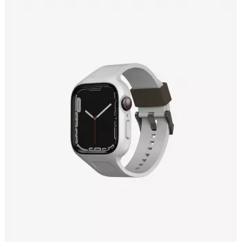 Curea de ceas UNIQ Monos 2 în 1 cu husă pentru Apple Watch Series 4/5/6/7/8/9/SE/SE2/SE3 44/45mm Chalk Grey
