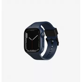 Curea de ceas UNIQ Monos 2 în 1 cu husă pentru Apple Watch Series 4/5/6/7/8/9/SE/SE2/SE3 44/45mm albastru marin