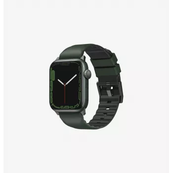 Curea de ceas UNIQ Linus din silicon Airosoft verde mușchi 42/44/45/49mm Series 1-9/SE/Ultra