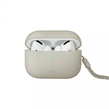 Carcasă UNIQ Lino din silicon pentru AirPods Pro generația 2 (2022/2023) - Beige Ivory