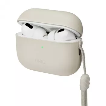 Carcasă UNIQ Lino din silicon pentru AirPods Pro generația 2 (2022/2023) - Beige Ivory