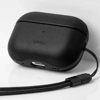 Husă UNIQ Terra pentru AirPods Pro 2. Gen (2022/2023) - piele naturală, Dallas Black
