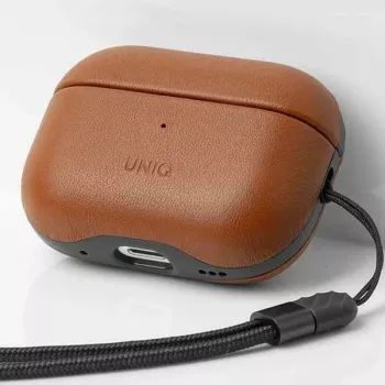 Husă UNIQ Terra din piele naturală pentru AirPods Pro generația a 2-a (2022/2023) - maro toffee