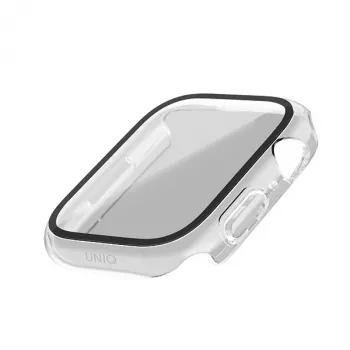 Husă UNIQ Nautic pentru Apple Watch Series 7/8/9 41mm Clear/Dove