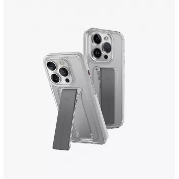Husă UNIQ Heldro Mount cu suport pentru iPhone 15 Pro 6,1 inch transparent lucent
