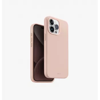 Husă UNIQ Lino Hue pentru Apple iPhone 15 Pro Max 6,7 inch cu încărcare MagClick roz blush