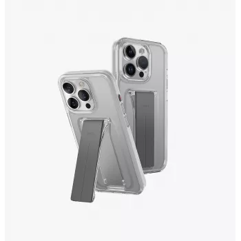 Husă UNIQ Heldro Mount cu suport pentru iPhone 15 Pro Max 6,7 inch transparent lucent