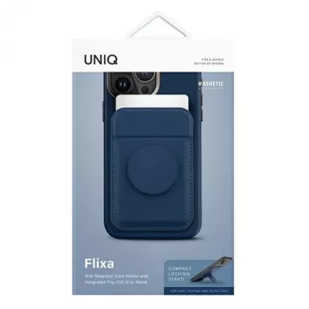 Suport de portofel magnetic UNIQ Flixa pentru MagSafe iPhone 12-15 Series, albastru navy