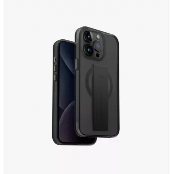 Husă de încărcare UNIQ Heldro Mag iPhone 15 Pro 6,1 inch MagClick neagră/fum vapor