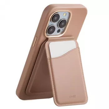 Portofel magnetic UNIQ Coehl Esme cu oglindă și suport Dusty Nude