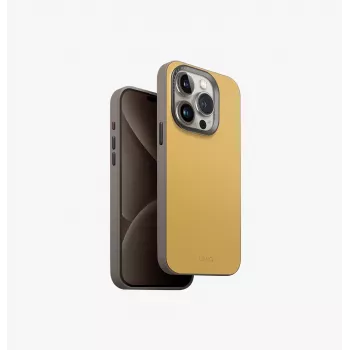 UNIQ Lyden DS Magclick husă de încărcare pentru iPhone 15 Pro 6,1 inch Canary Yellow / Flint Grey