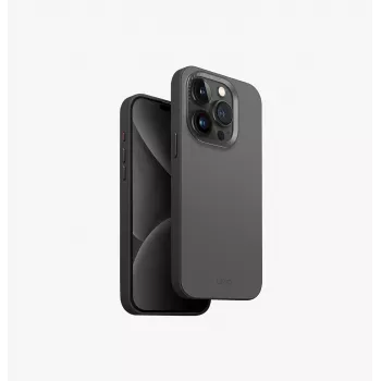 UNIQ Lyden DS MagClick husă de încărcare pentru Apple iPhone 15 Pro 6,1 inch Charcoal Grey-Black