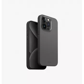 UNIQ Lyden DS MagClick husă de încărcare pentru iPhone 15 Pro Max 6,7 inch Charcoal Grey-Black