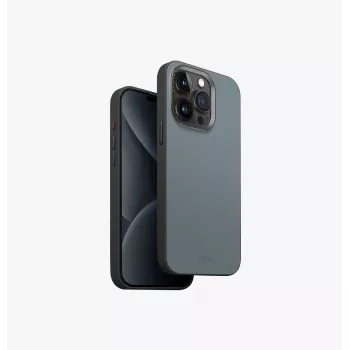 UNIQ Lyden DS MagClick husă de încărcare pentru iPhone 15 Pro Max 6,7 inch Charcoal Grey-Black