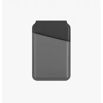 UNIQ Lyden DS portofel magnetic cu suport și protecție RFID pentru MagSafe, Charcoal Grey-Black