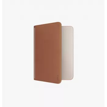 UNIQ Belmont Suport pentru pașaport cu Apple Find My și blocare RFID, Bej caramel