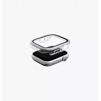 Husă de protecție UNIQ Voute cu sticlă securizată pentru Apple Watch Series 10/11 46mm argintiu