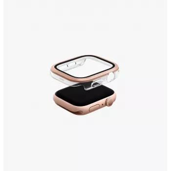Husă de protecție cu folie de ecran UNIQ Voute pentru Apple Watch Series 10/11 46mm, sticlă călită, Rose Gold